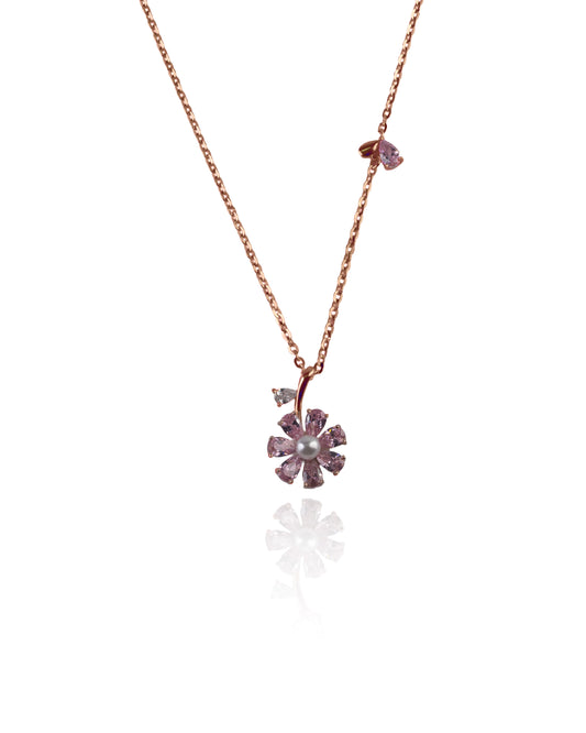 Pink Blossom Pearl Necklace