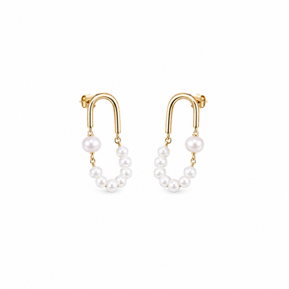 Elegant Gold-Finish Pearl Earrings