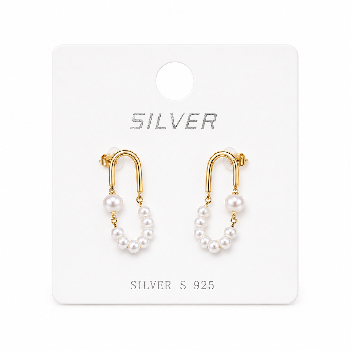 Elegant Gold-Finish Pearl Earrings