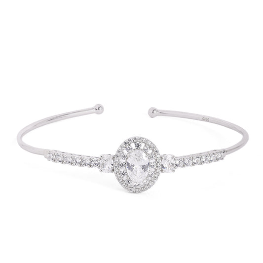 Radiant Solitaire Cuff Bracelet