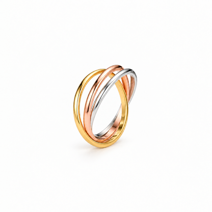 Tricolor Ring Set