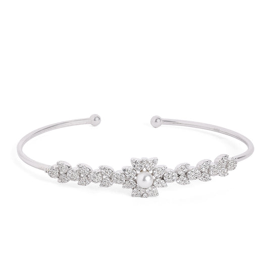 Ethereal Pearl Petal Open Cuff