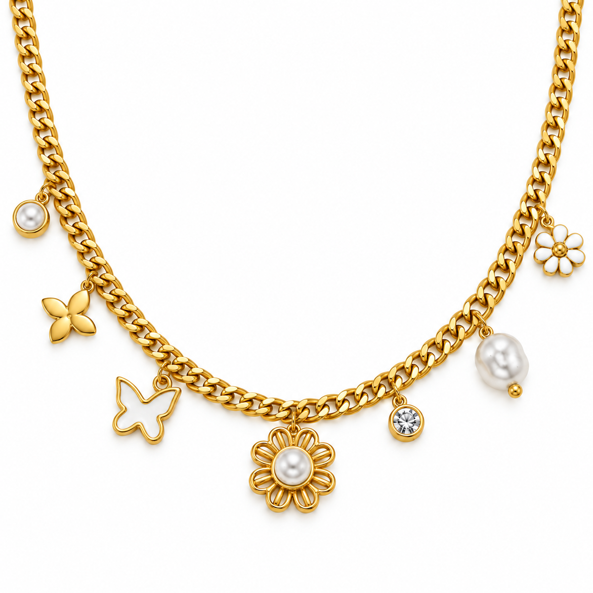 Floral Pearl Statement Necklace