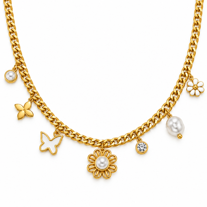 Floral Pearl Statement Necklace