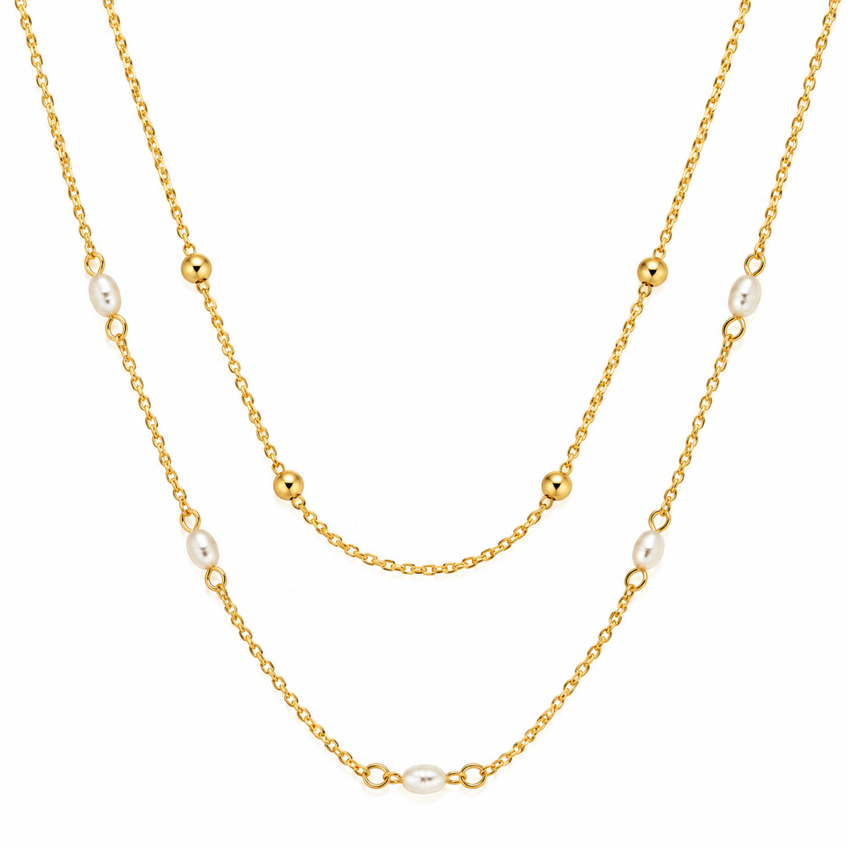 Pearl Duo Layer Necklace