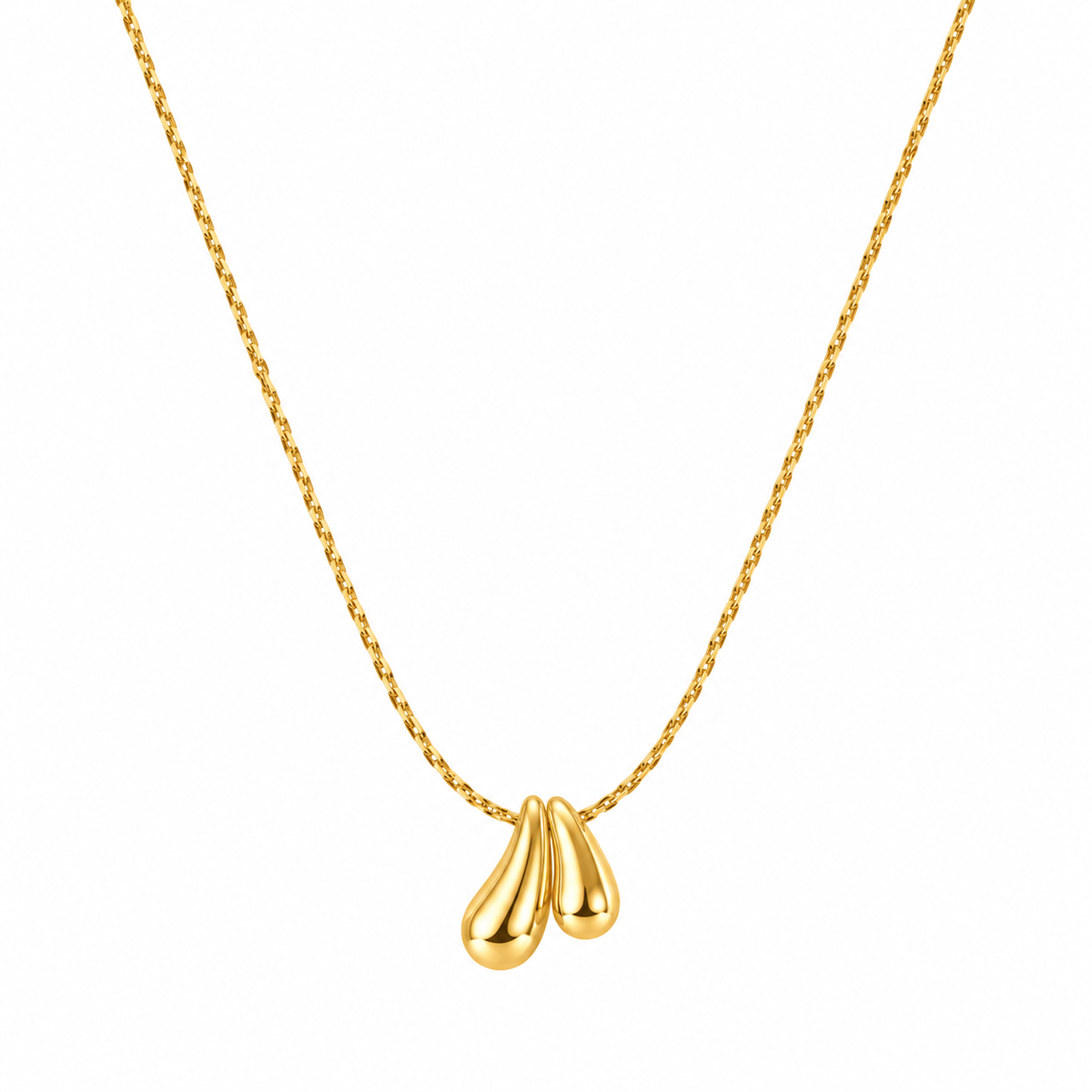 Golden Twin Drop Necklace