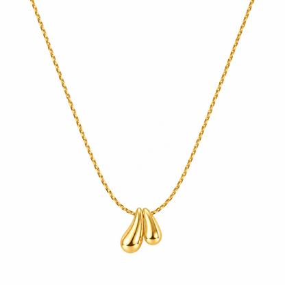 Golden Twin Drop Necklace