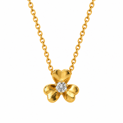 Golden Floral Heart Necklace
