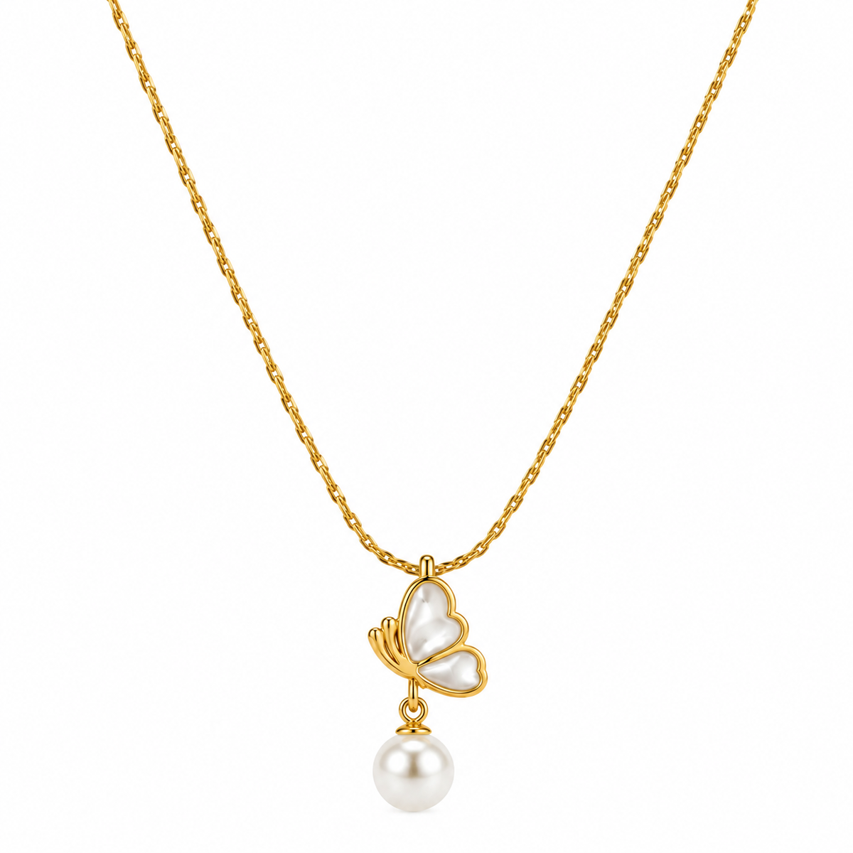 Golden Butterfly Charm Necklace