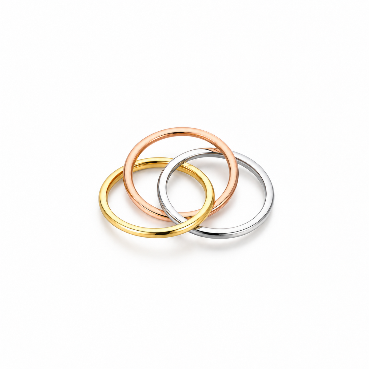 Tricolor Ring Set