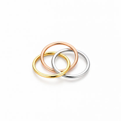 Tricolor Ring Set