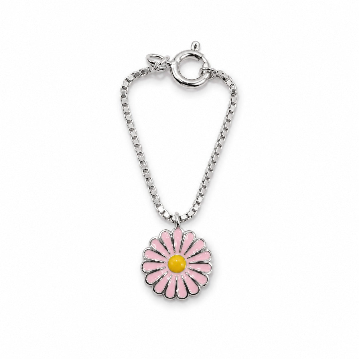 925 Silver Pink Daisy Flower Watch Charm