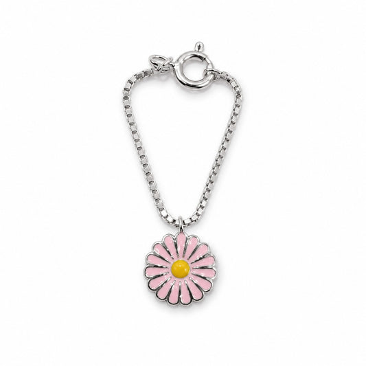 925 Silver Pink Daisy Flower Watch Charm