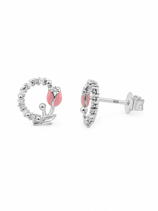Blush Tulip Bloom Studs