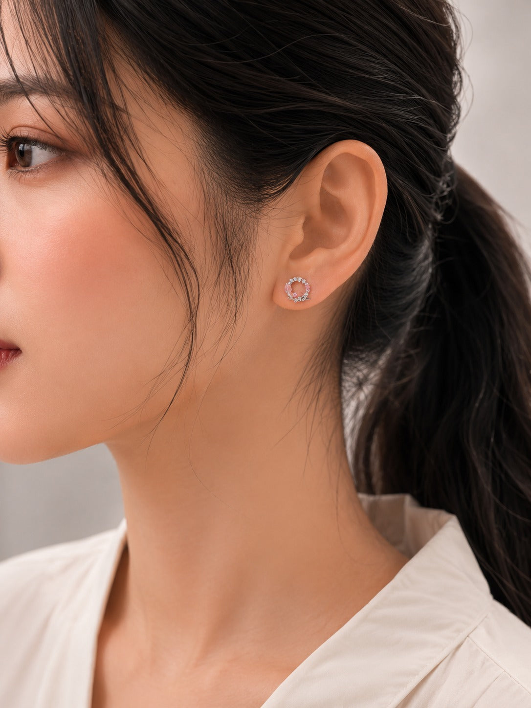 Blush Tulip Bloom Studs