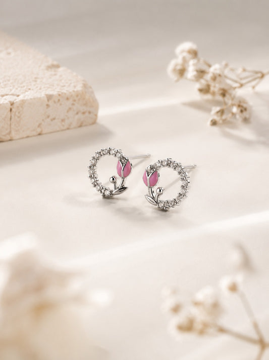 Blush Tulip Bloom Studs