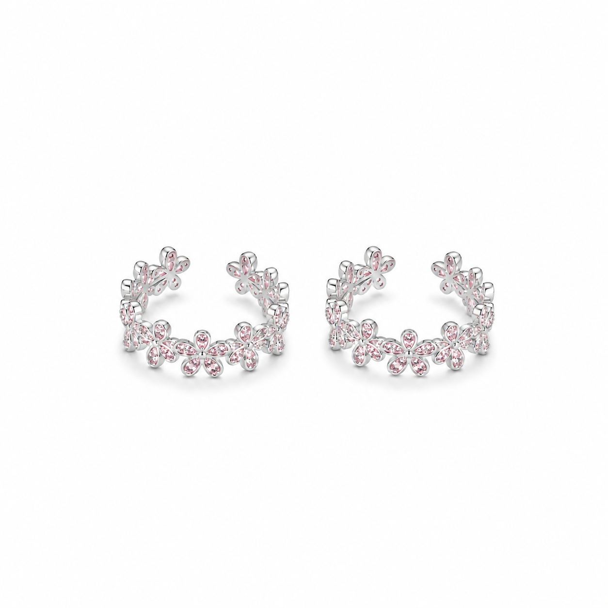 925 Silver Floral Sparkle Toe Ring