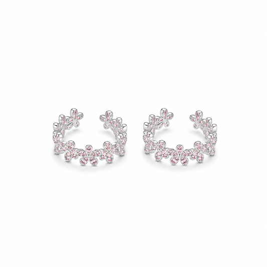 925 Silver Floral Sparkle Toe Ring