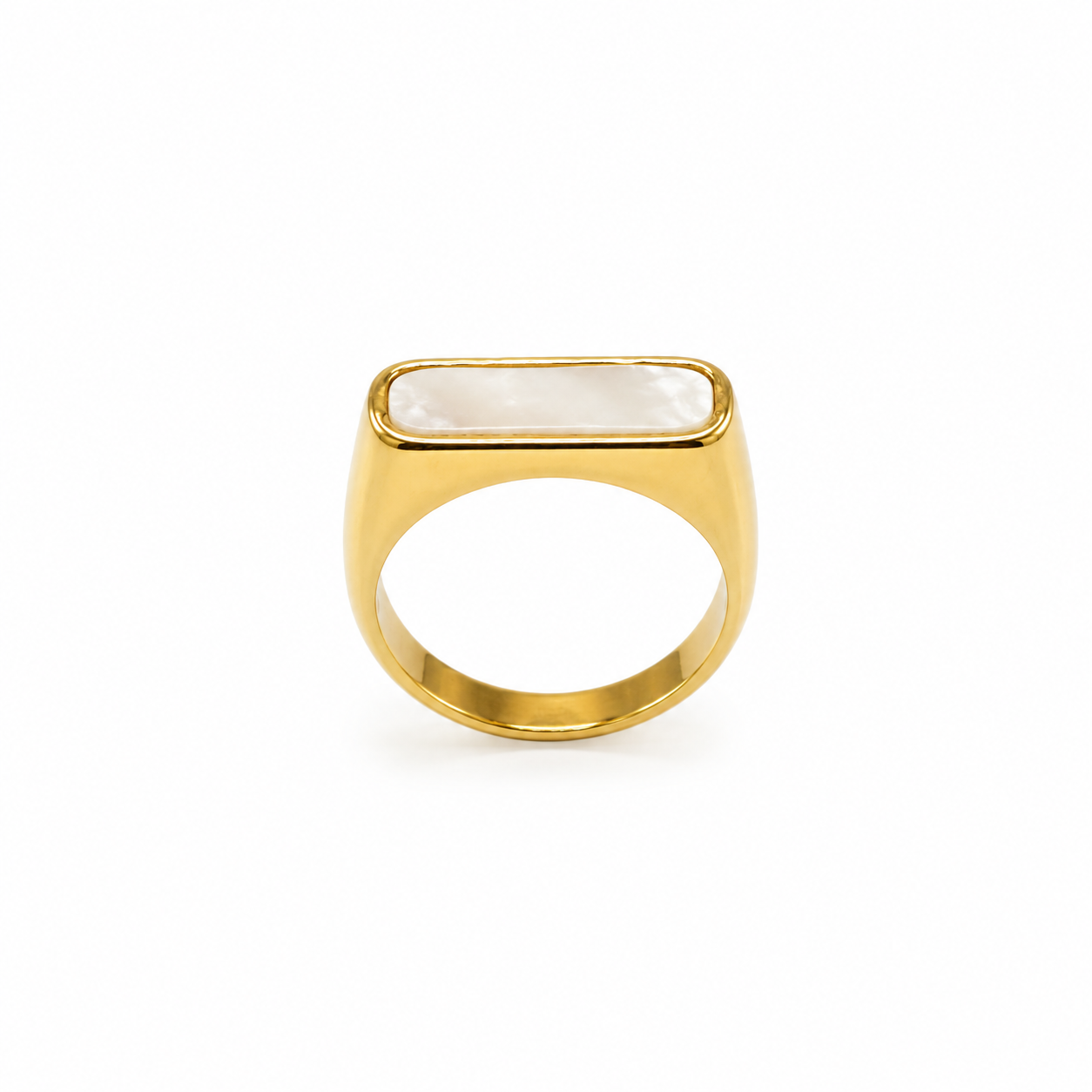 Demi Fine Mother-of-Pearl Signet Ring (SIZE 6 & 7)