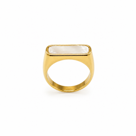 Demi Fine Mother-of-Pearl Signet Ring