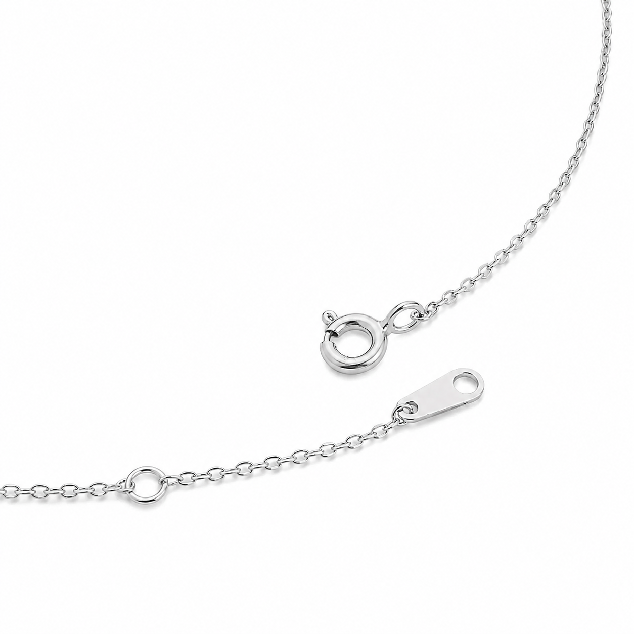 Silver Minimal Round Halo Necklace