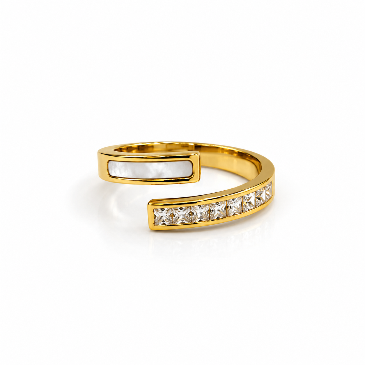 Demi Fine Crystal & Mother-of-Pearl Open Ring
