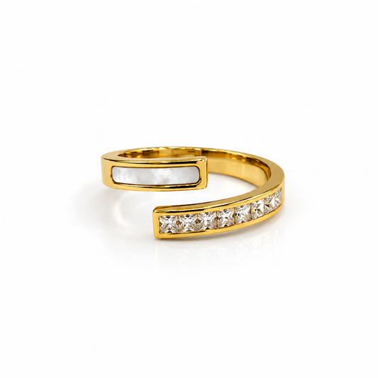 Demi Fine Crystal & Mother-of-Pearl Open Ring