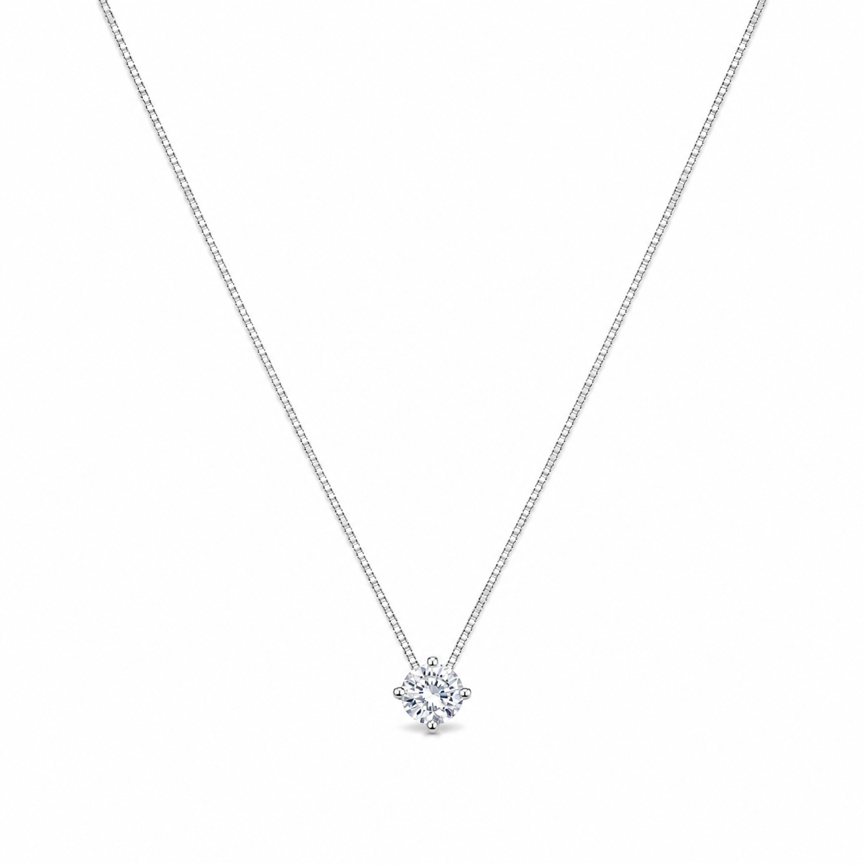 Silver Solitaire Necklace