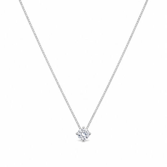 Silver Solitaire Necklace