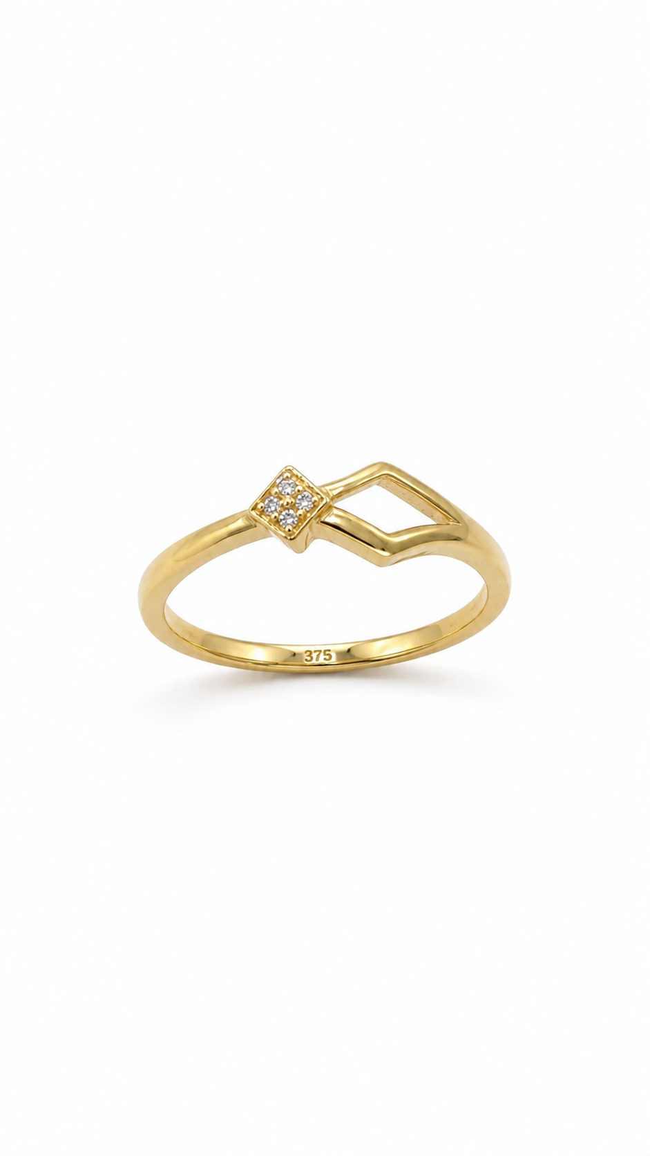 9K Gold Geometric Elegance Ring (Size - 11)