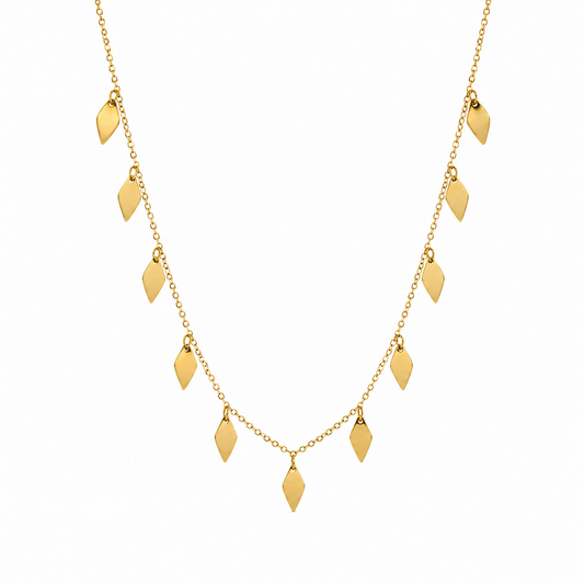 Golden Cascade Charm Necklace