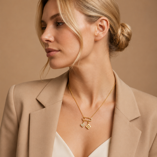 Demi Fine Heart & Floral Charm Necklace