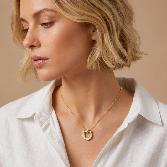 Demi Fine Mother of Pearl Horseshoe Necklace
