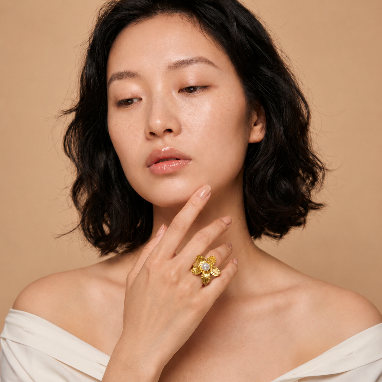 Demi Fine Pearl Blossom Ring