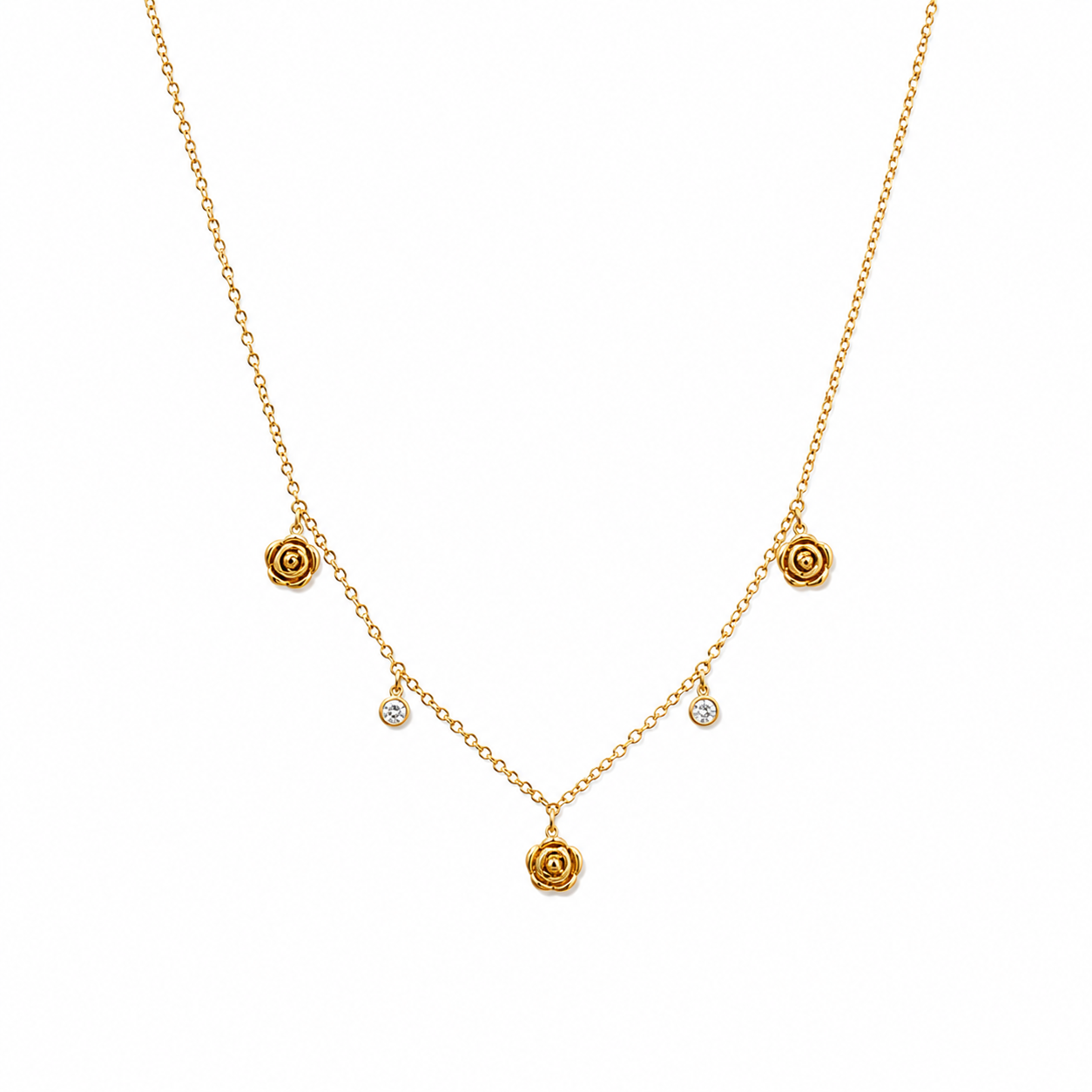 Golden Bloom Station Necklace