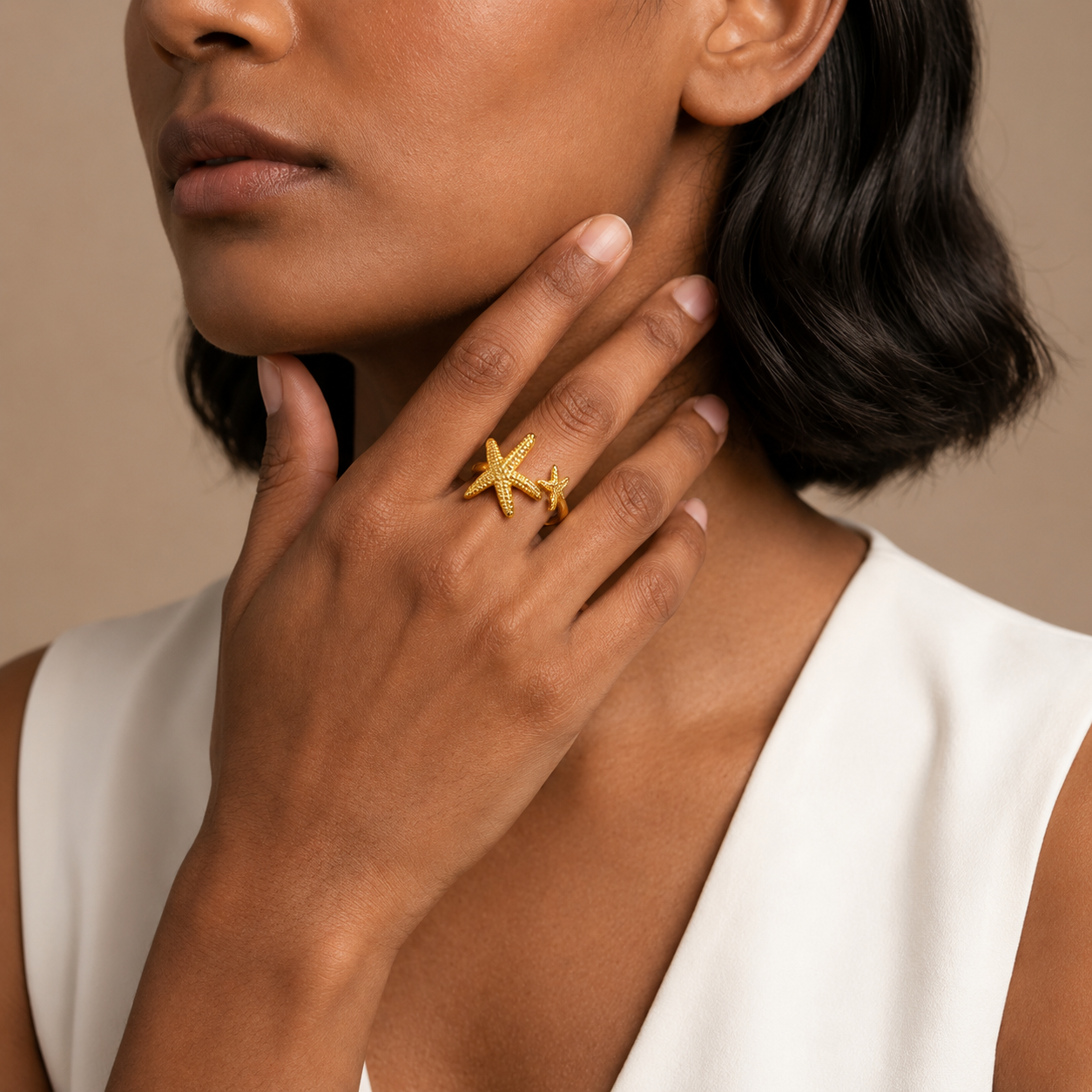 Demi Fine Twin Starfish Statement Ring