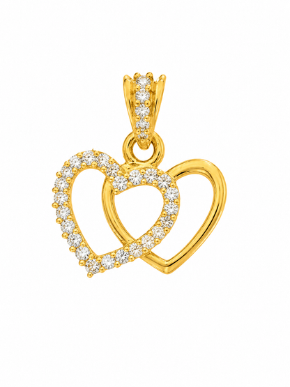 Double Heart Crystal Pendant