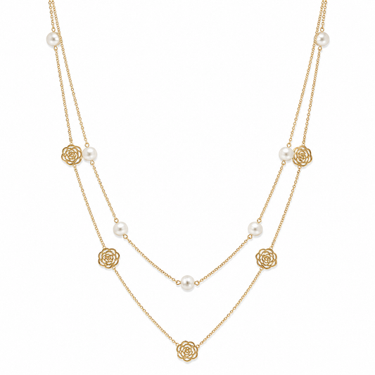 Demi Fine Pearl & Floral Layered Necklace