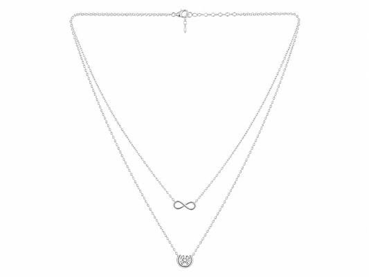 Silver Infinity Layered Necklace