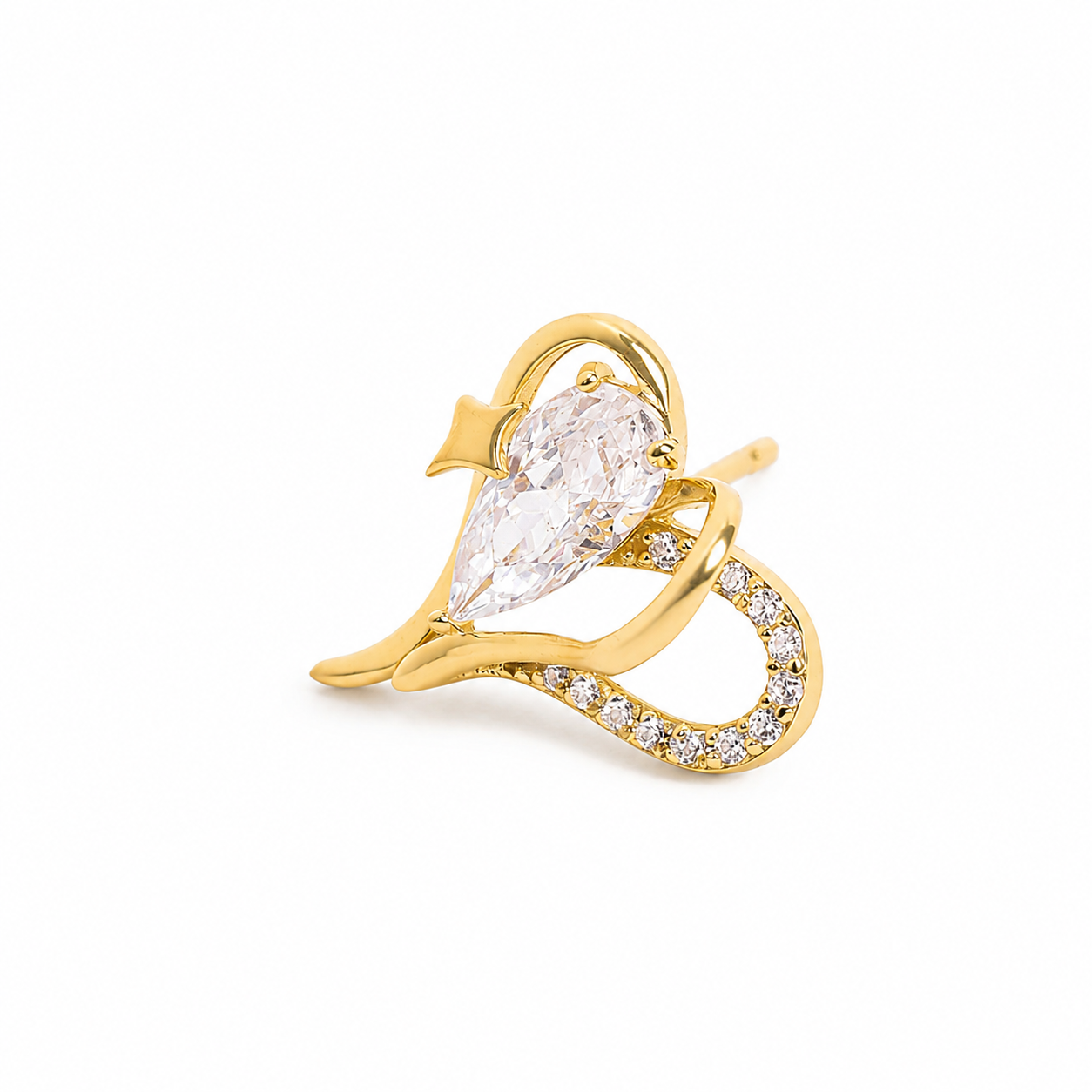 Silver Elegant Heart Studs
