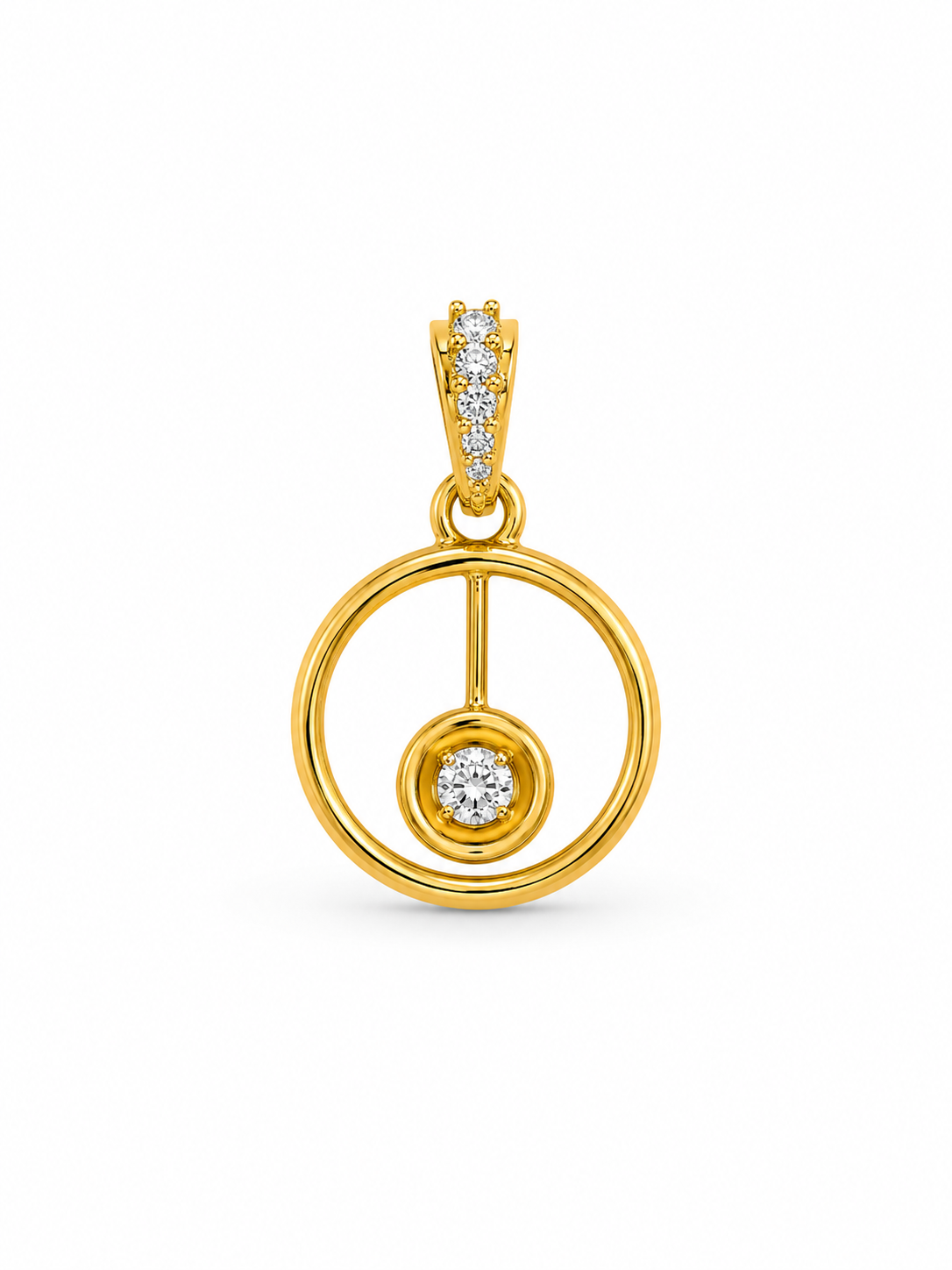 Solitaire Circle 9 Karat Gold Pendant