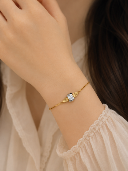 9K Gold Solitaire Diamond Bracelet