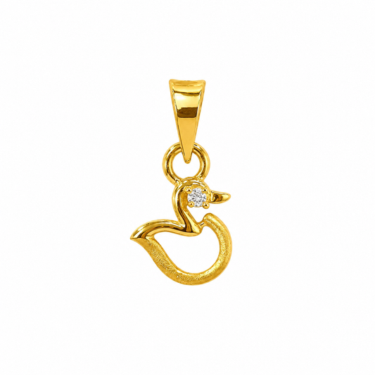 9K Gold Swan Diamond Pendant