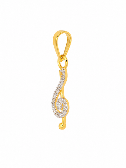 9K Gold Treble Clef Pendant