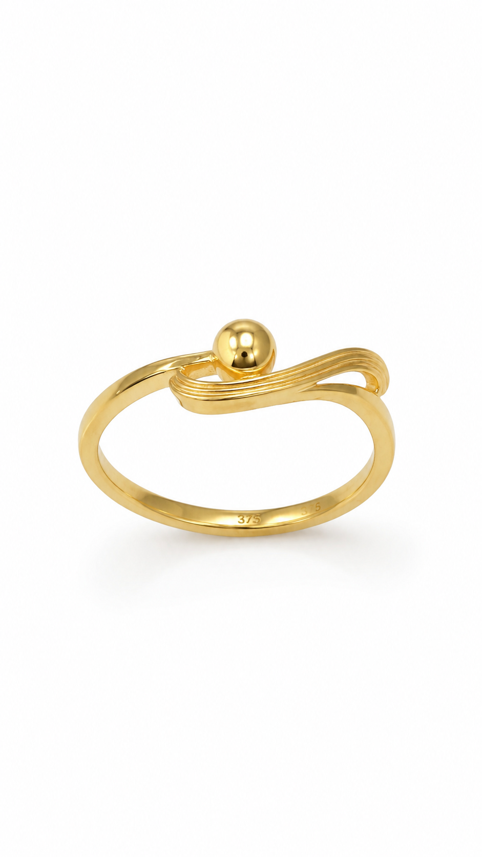 9K Gold Wave Ring