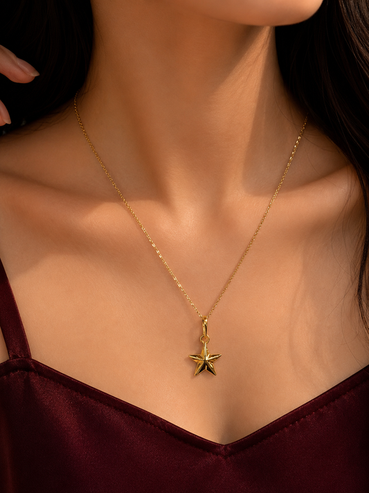 9K Gold Star Pendant Charm
