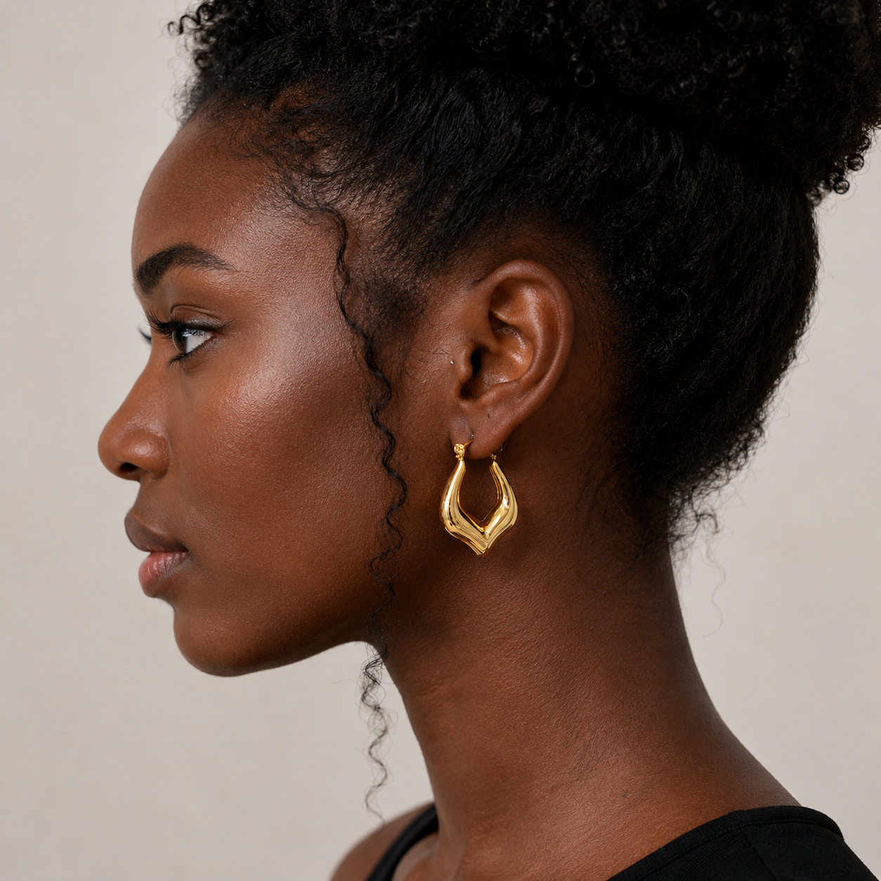 Demi Fine Sculpted Chevron Hoop Earrings