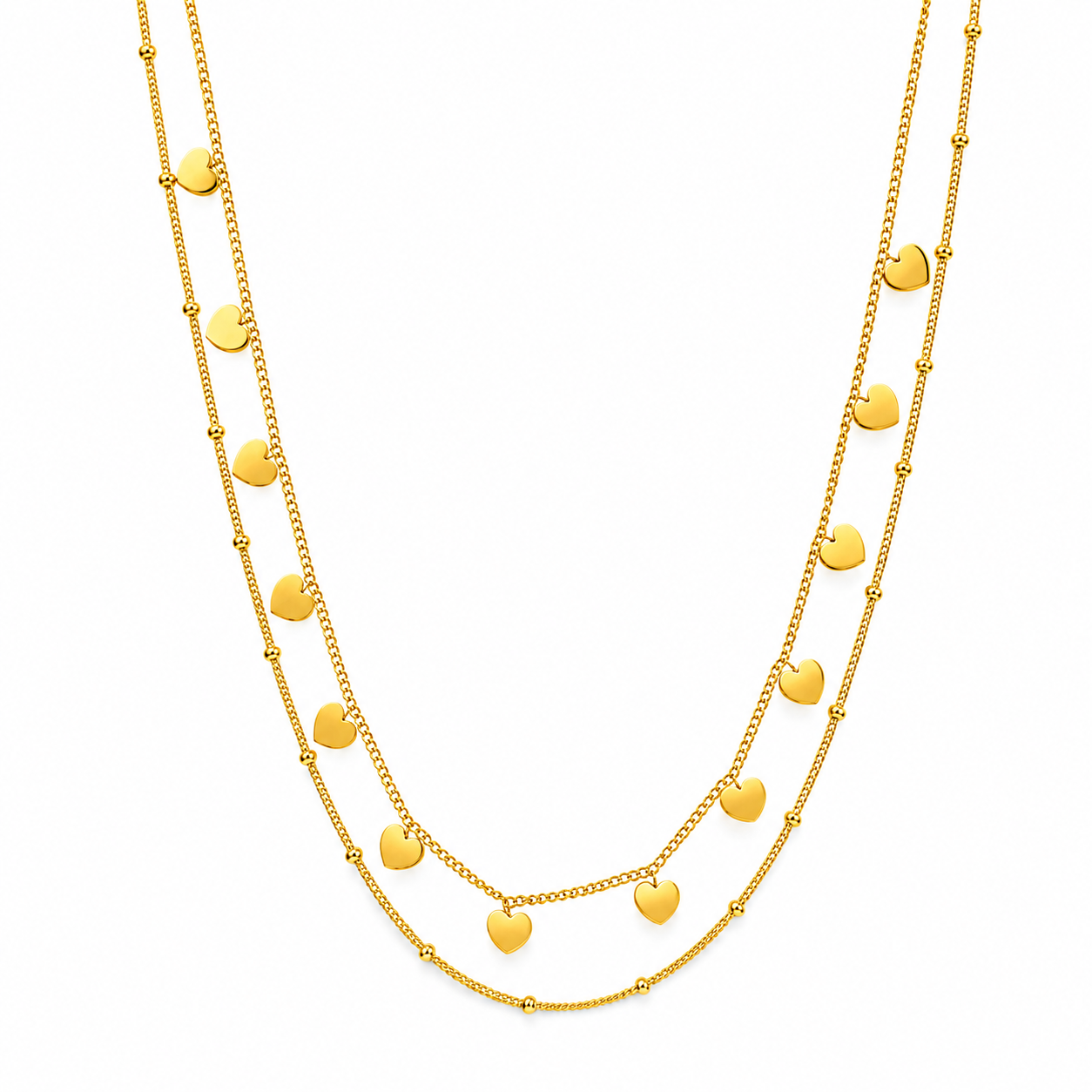 Demi Fine Layered Heart Charm Necklace