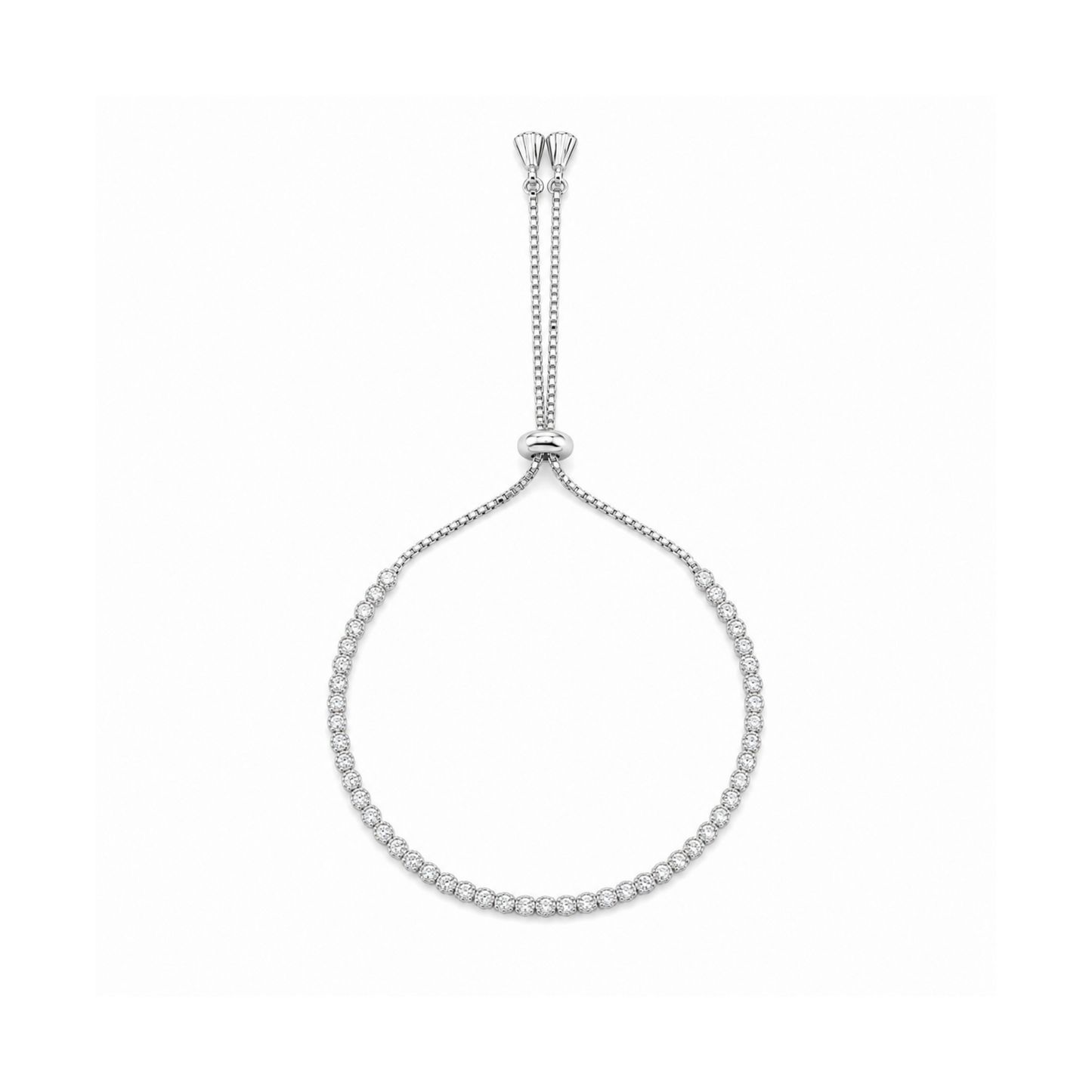Silver CZ Adjustable Bracelet