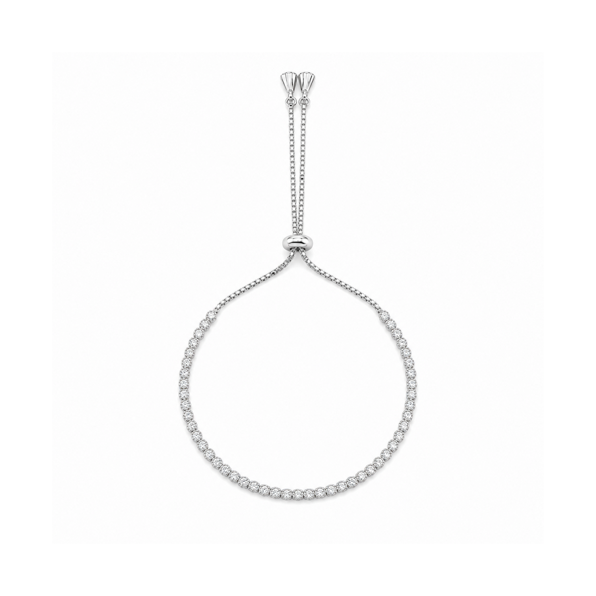 Silver CZ Adjustable Bracelet